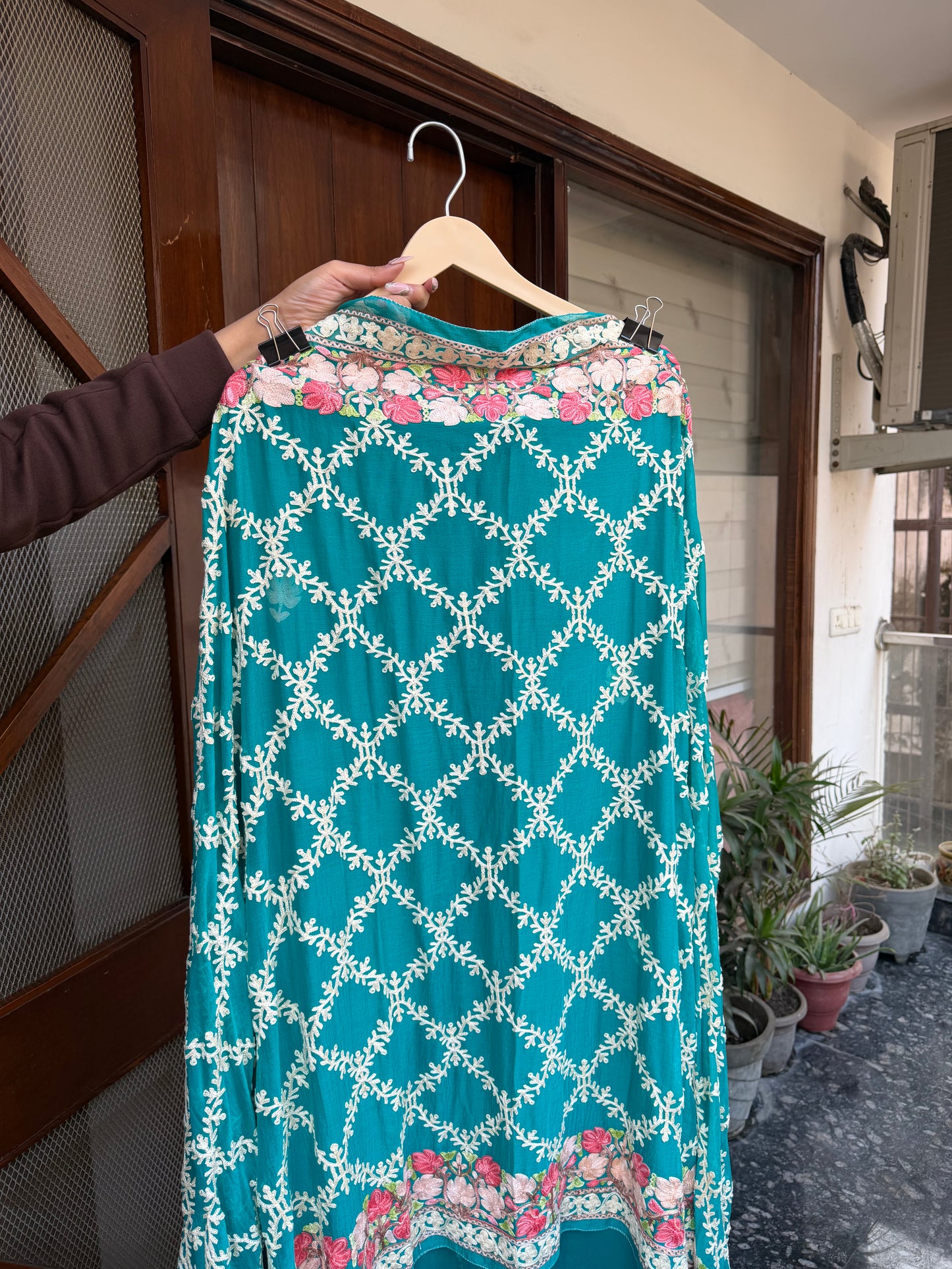 Hand embroidered aari work designer suit set