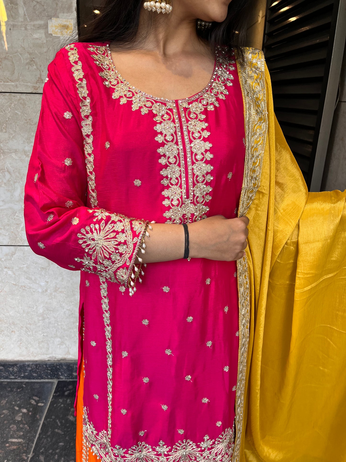 Designer Party Wear Look Heavy Embroidery Work Sharara Suit set