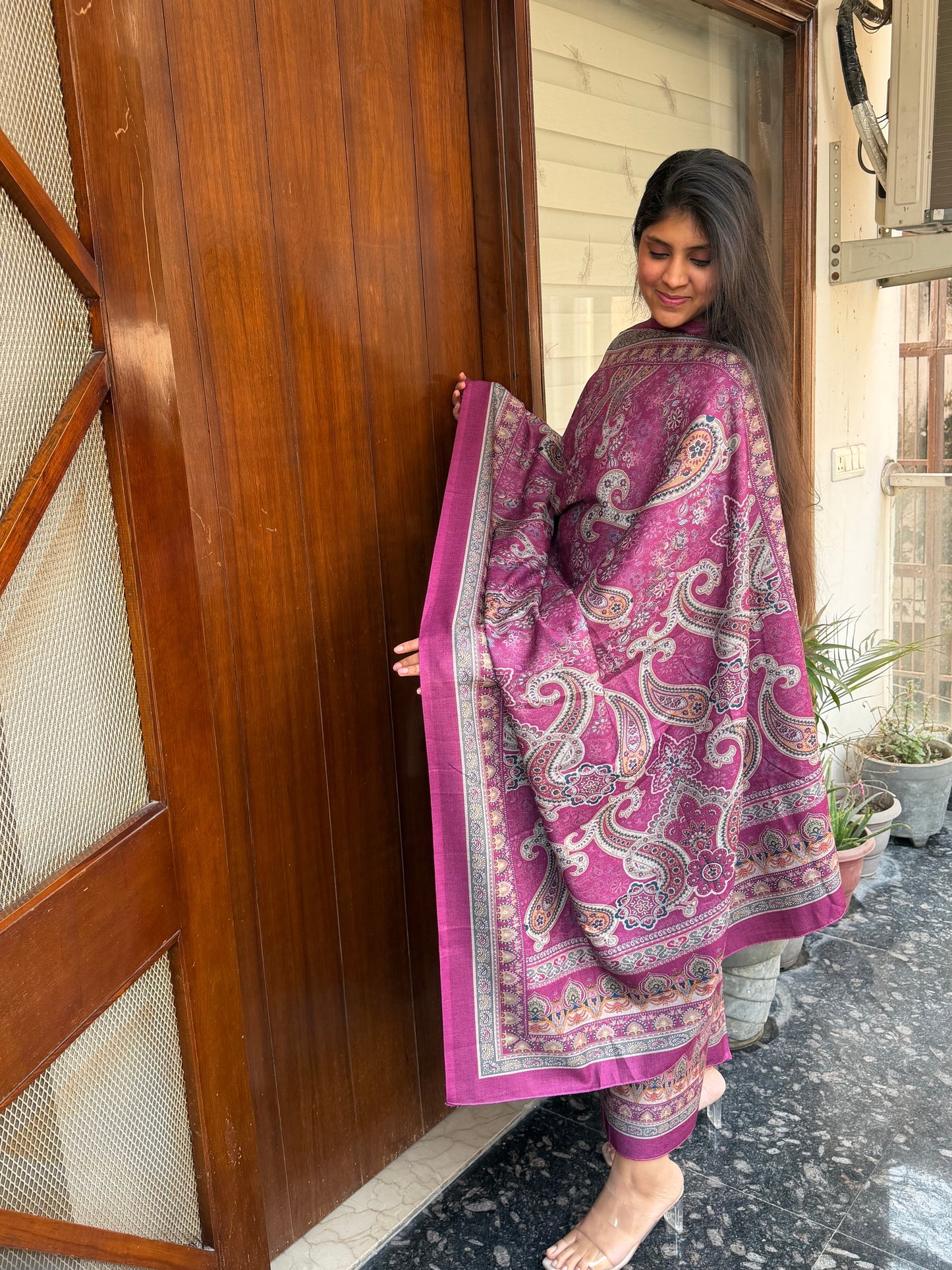 Pashmina suit set with pashmina shawl