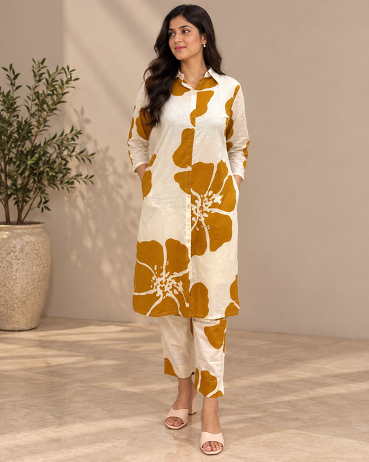 Printed  cotton Co-Ord Set for Women