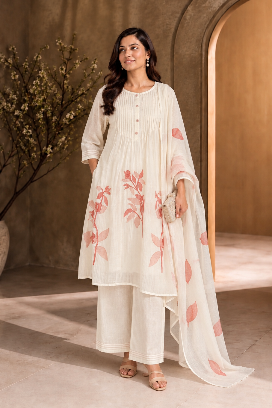 Mul cotton 3 piece suit set