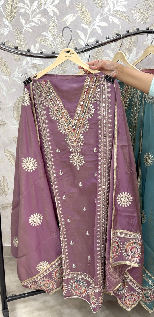 `Noor’ gotta Patti designer 3 piece suit set