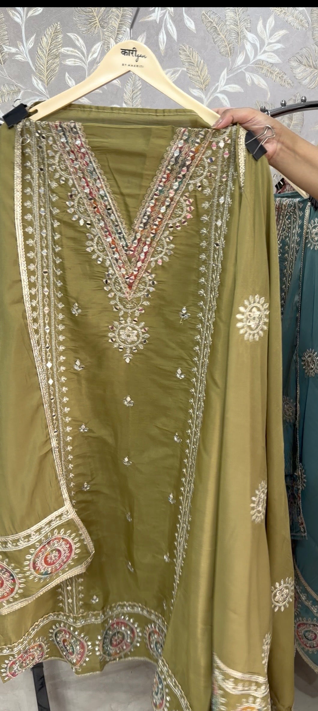 `Noor’ gotta Patti designer 3 piece suit set