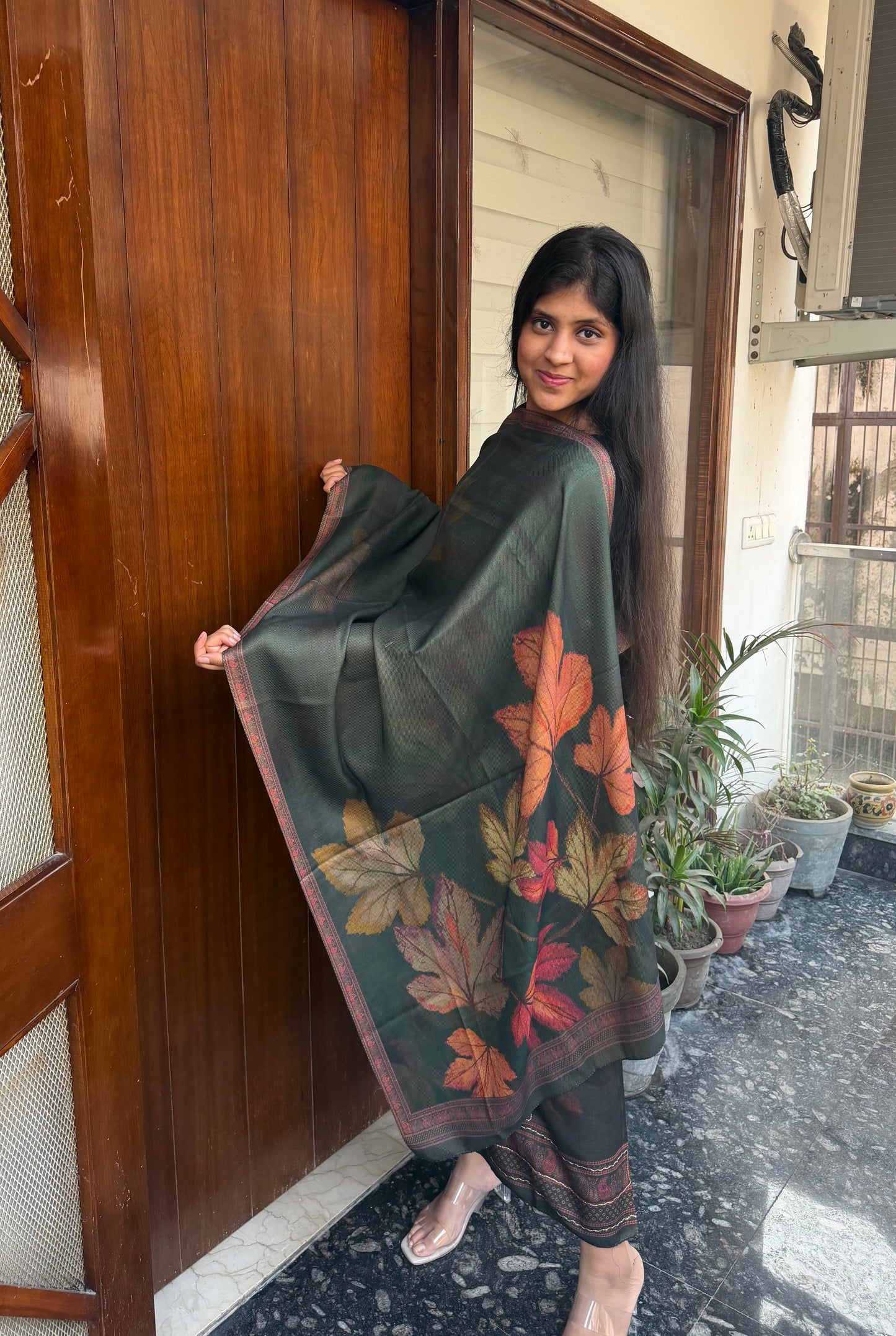 Designer Pashmina suit set with pashmina shawl