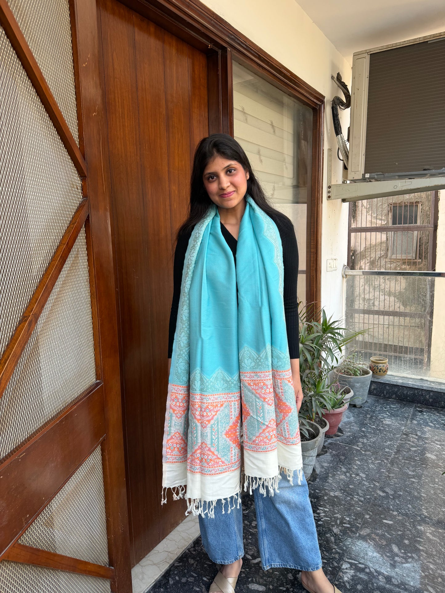 ETHNIC PUREWOOL DESIGNER SHAWL