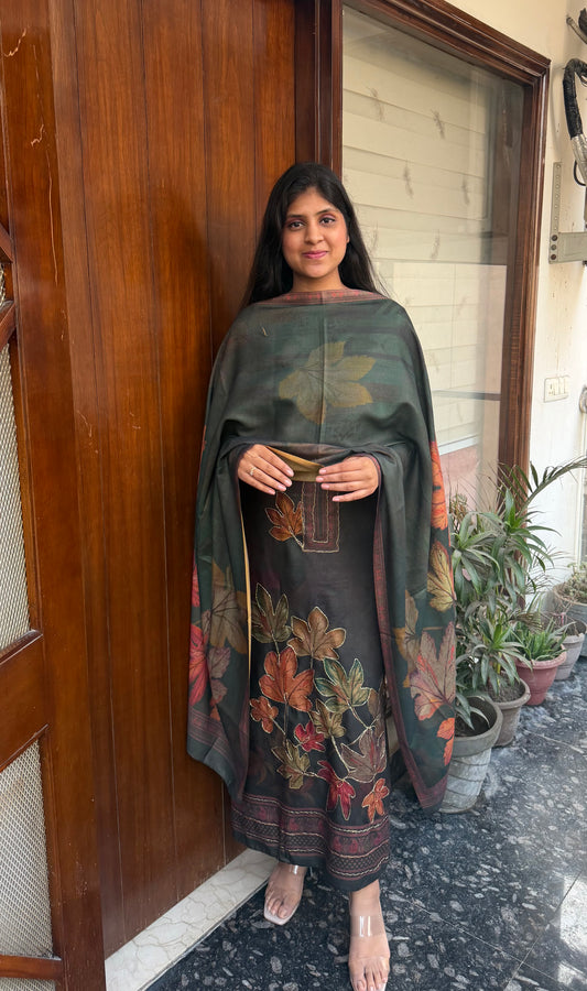 Designer Pashmina suit set with pashmina shawl