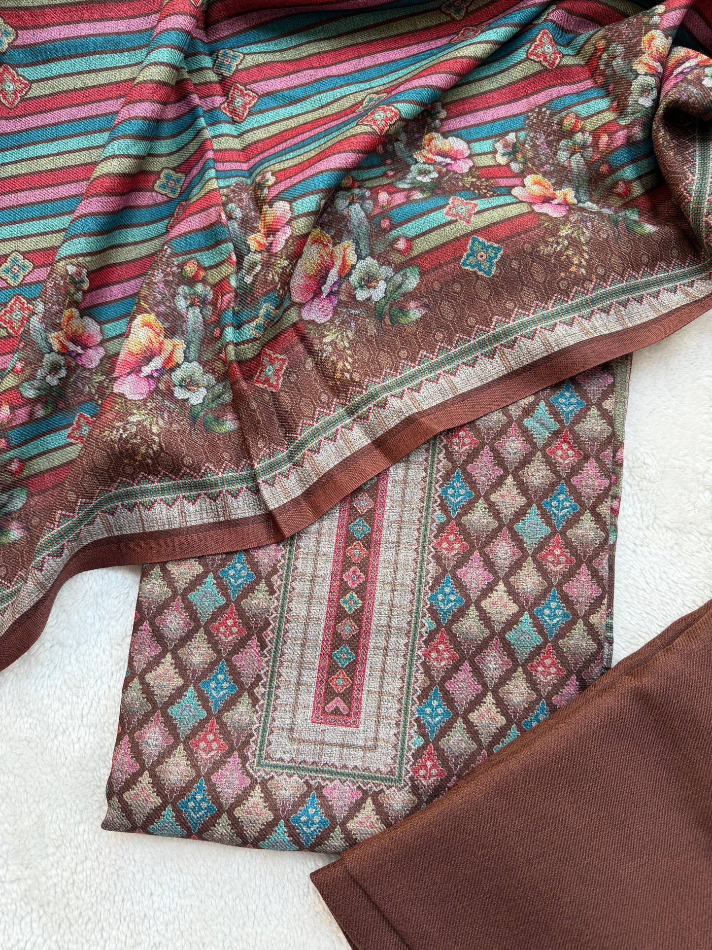 Pashmina suit set with pashmina shawl