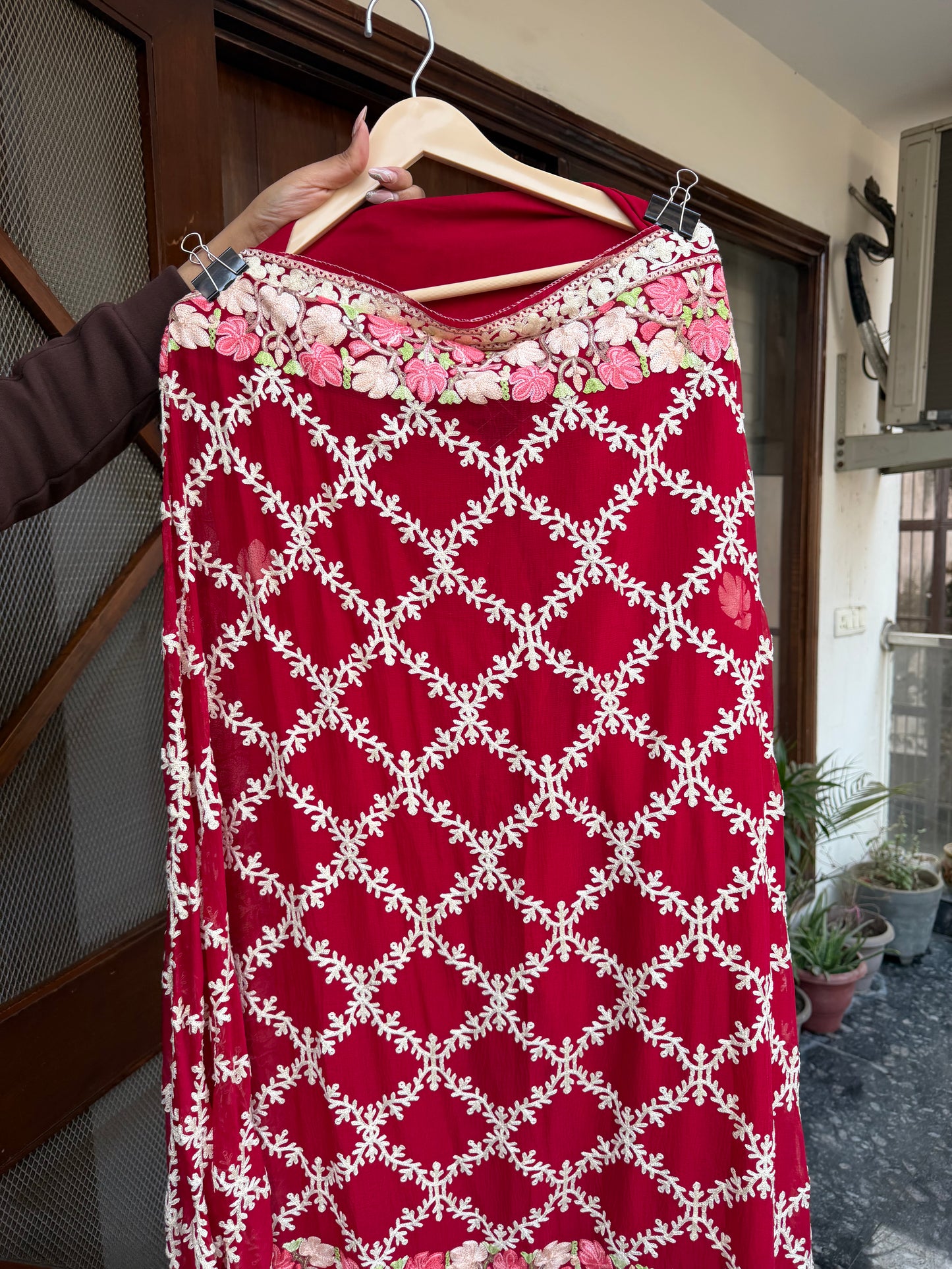 Hand embroidered aari work designer suit set