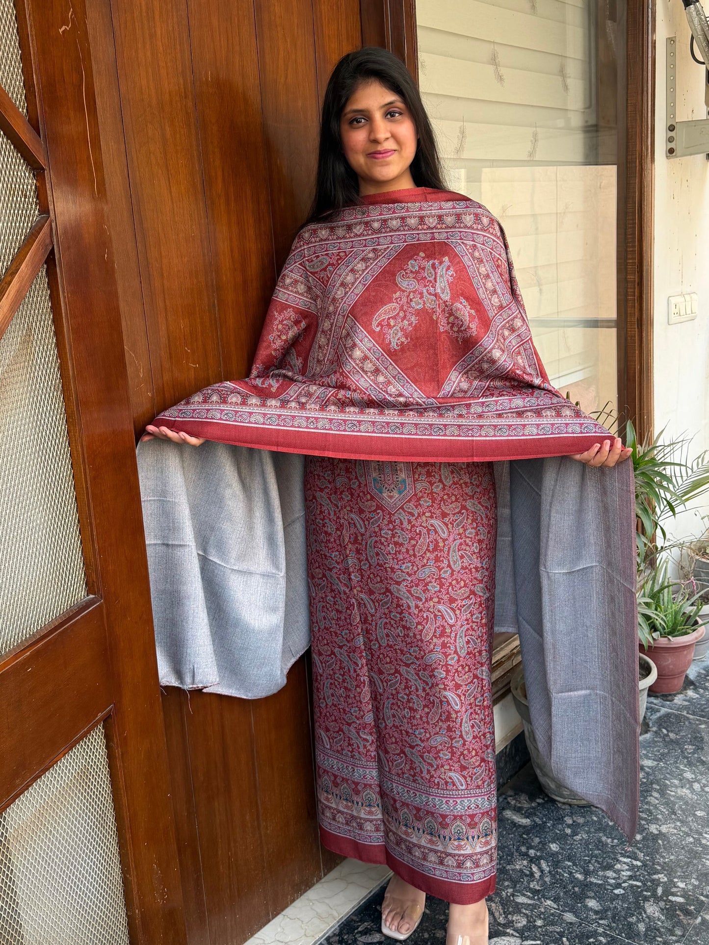 Pashmina suit set with pashmina shawl