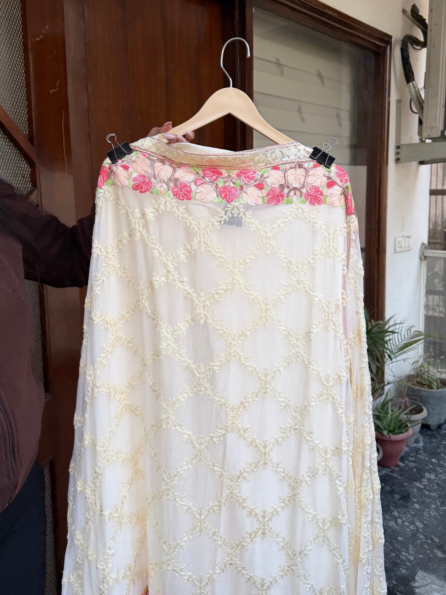 Hand embroidered aari work designer suit set