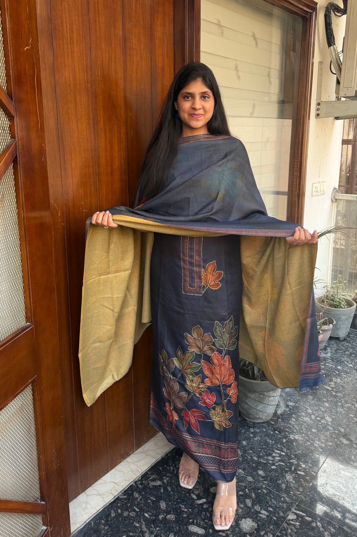 Designer Pashmina suit set with pashmina shawl