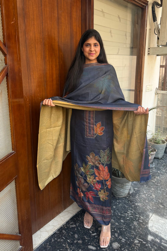 Designer Pashmina suit set with pashmina shawl