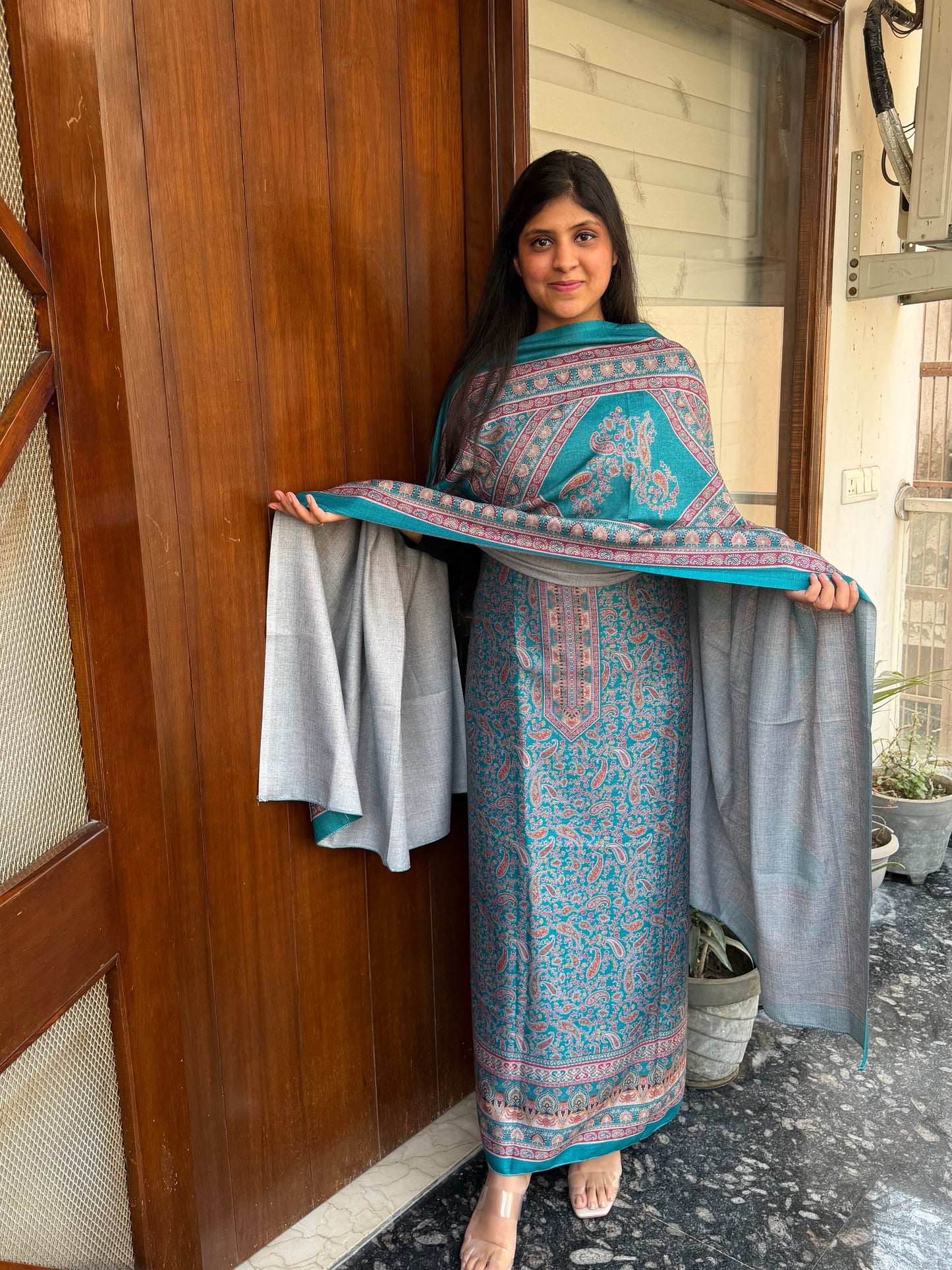 Pashmina suit set with pashmina shawl