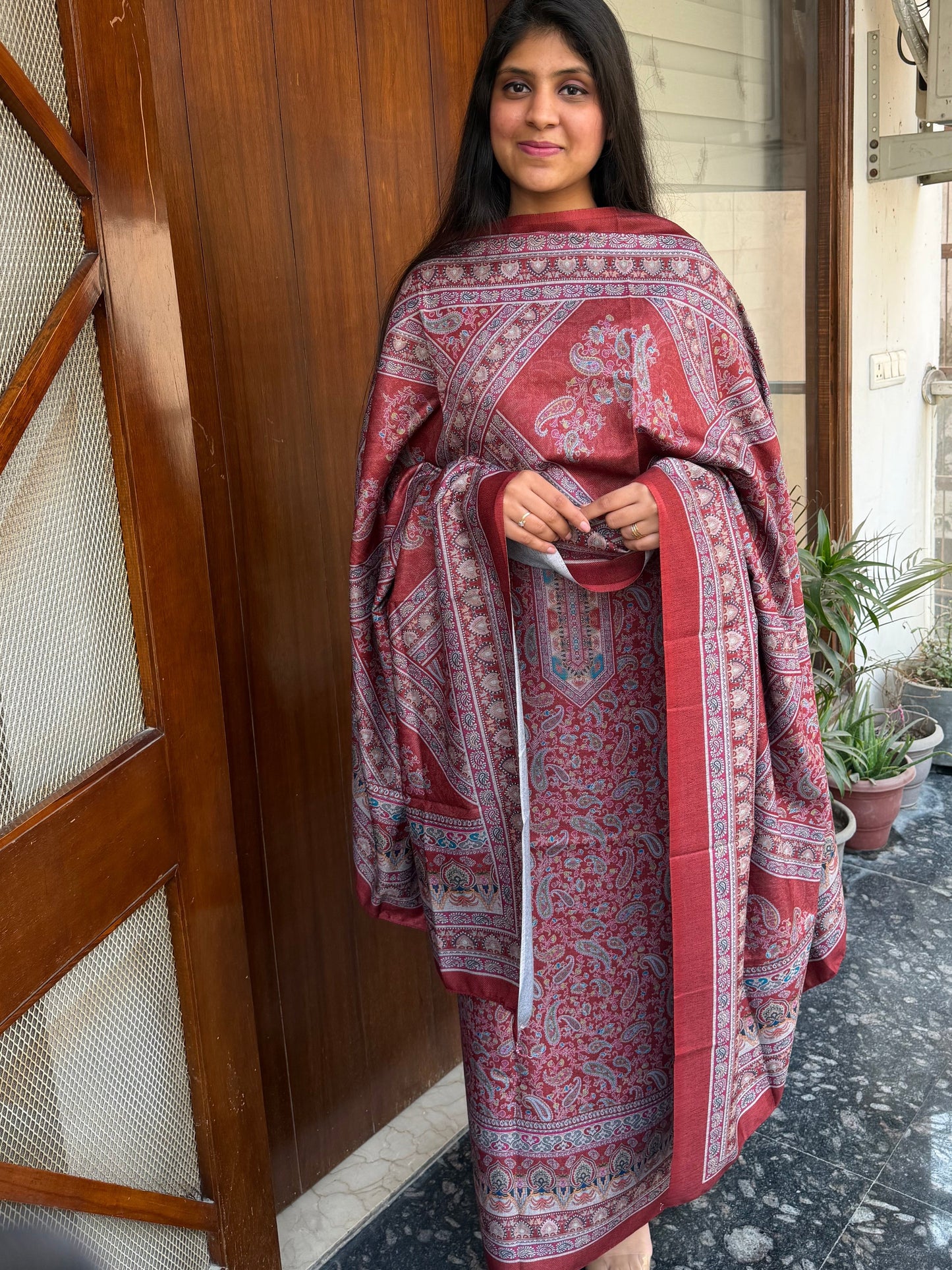 Pashmina suit set with pashmina shawl