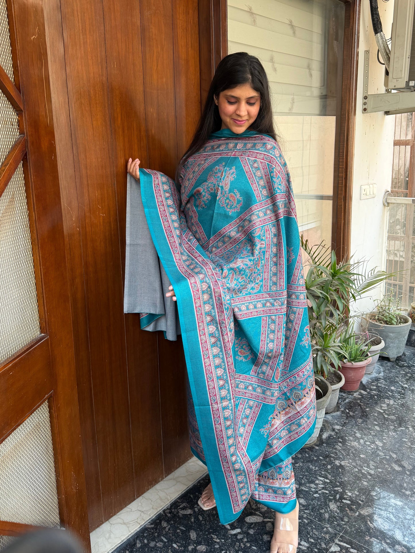 Pashmina suit set with pashmina shawl