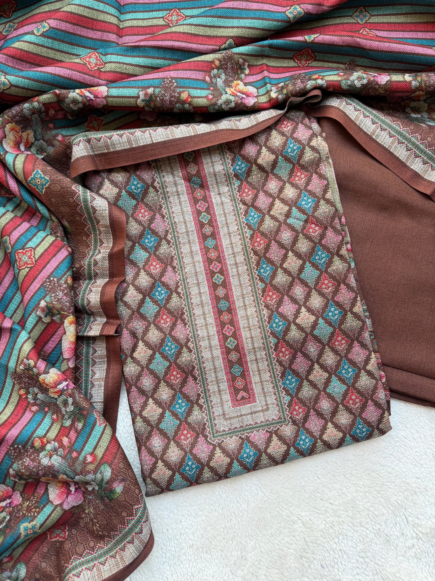 Pashmina suit set with pashmina shawl