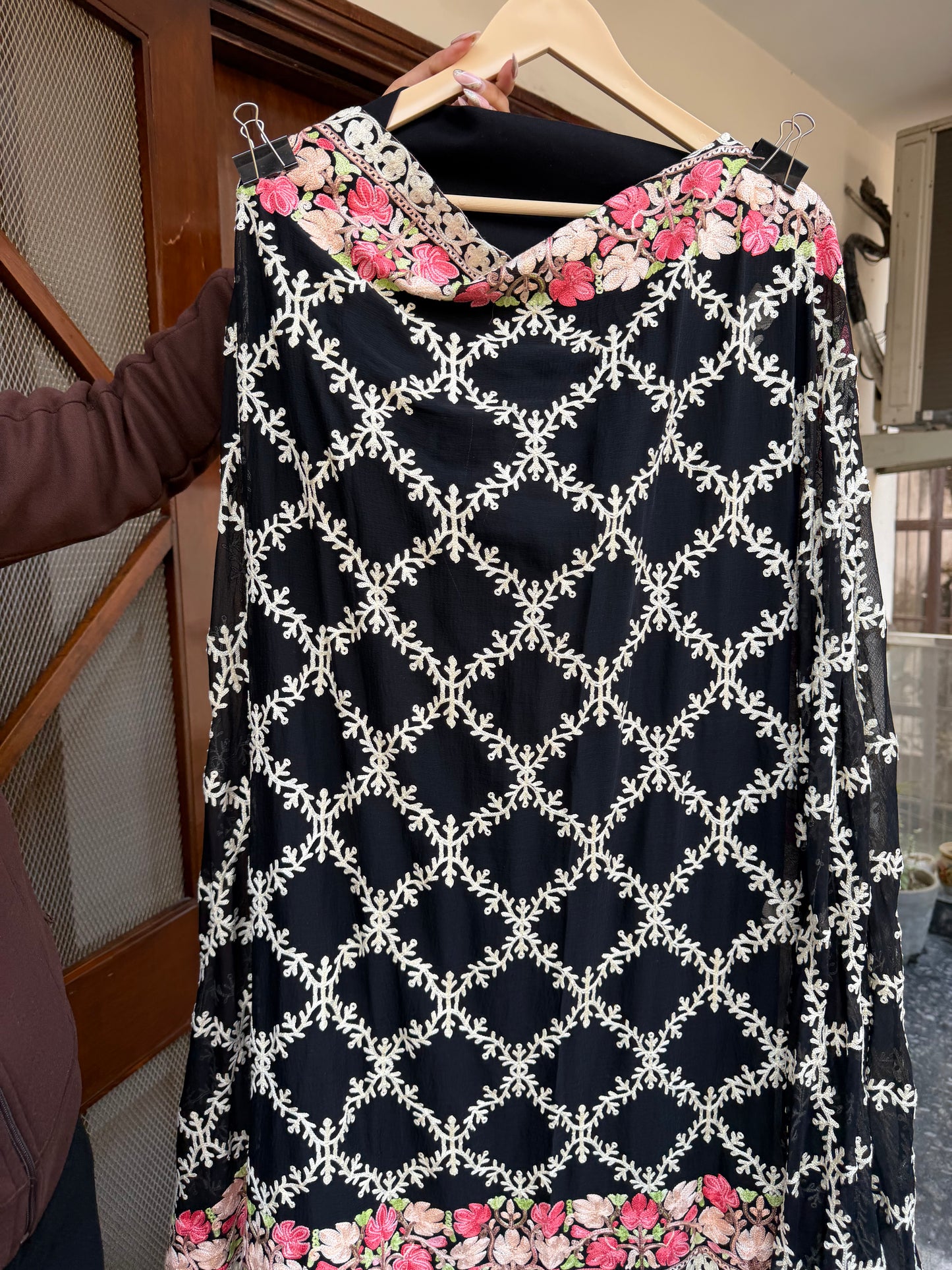 Hand embroidered aari work designer suit set