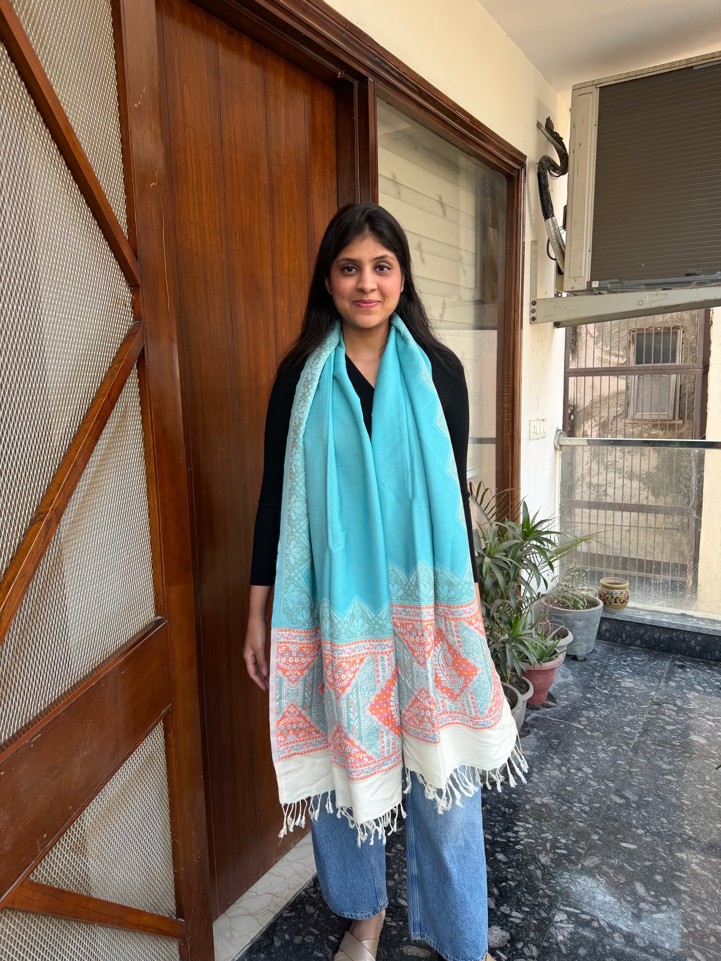 ETHNIC PUREWOOL DESIGNER SHAWL